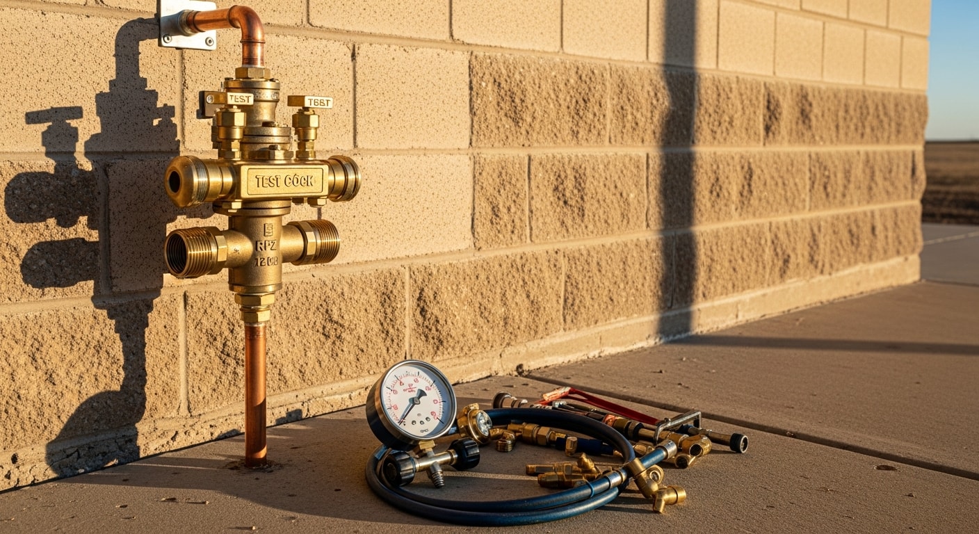 Backflow prevention device installation and testing in Lubbock commercial building