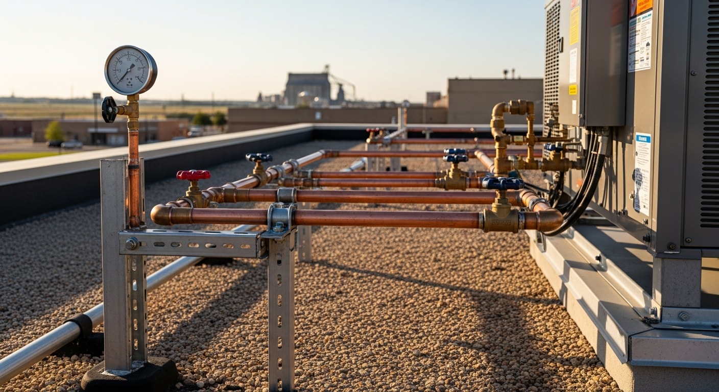 Commercial gas system installation and testing in Lubbock